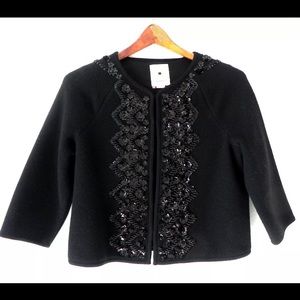 Anthropologie Elevenses Wool Cardigan Sequin Small